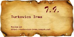Turkovics Irma névjegykártya